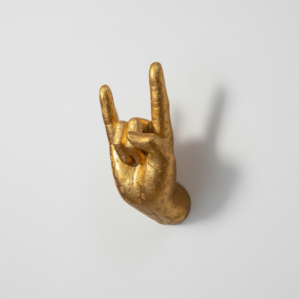 Kickra Rock On Wall Hands Gold Set - Decoratieve wandaccenten voor moderne interieurs HL2525