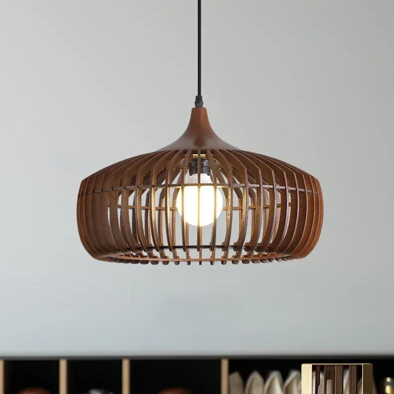 De Halo of Zen Japandi houten hanglamp HL3390