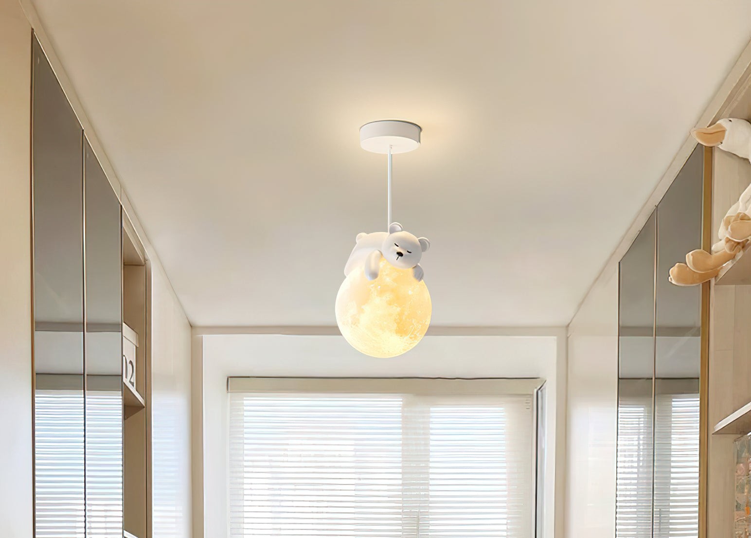 Crèmekleurige hanglamp met dierenmotief HL1189
