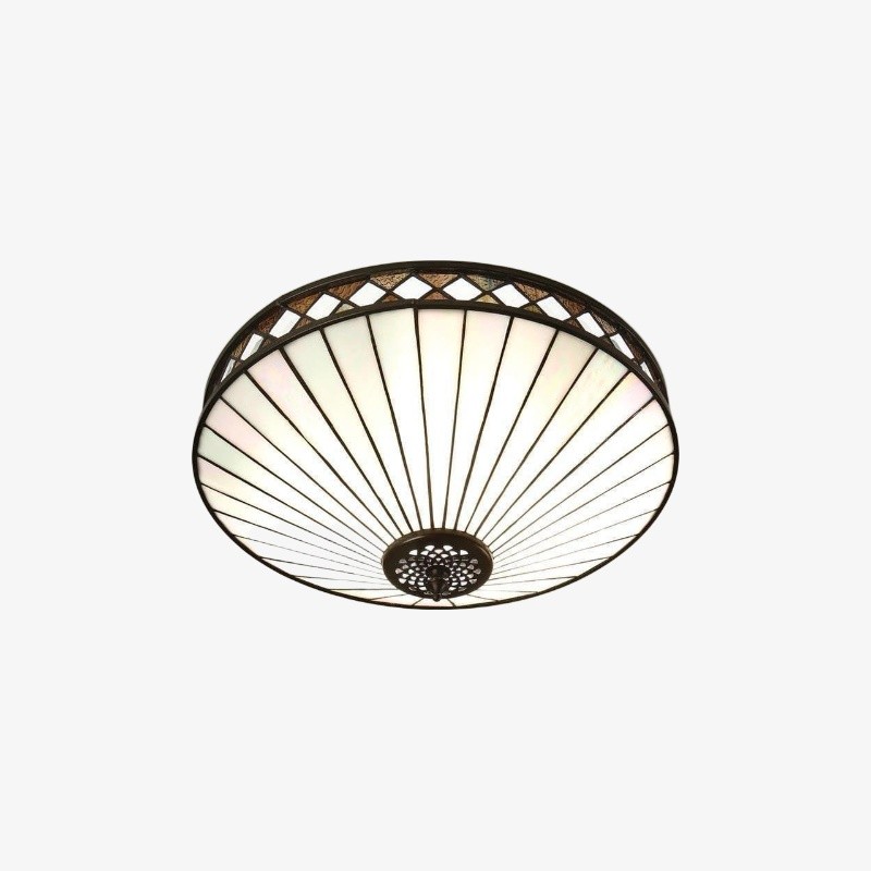 TiffStar Elegant Art Glass Flush Ceiling Light - Vintage-geïnspireerde plafondlamp voor thuisinterieurs HL2015