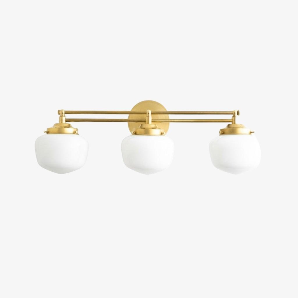 Opalume glazen Art Deco badkamerlamp - wandlamp met witte glazen kappen HL1668