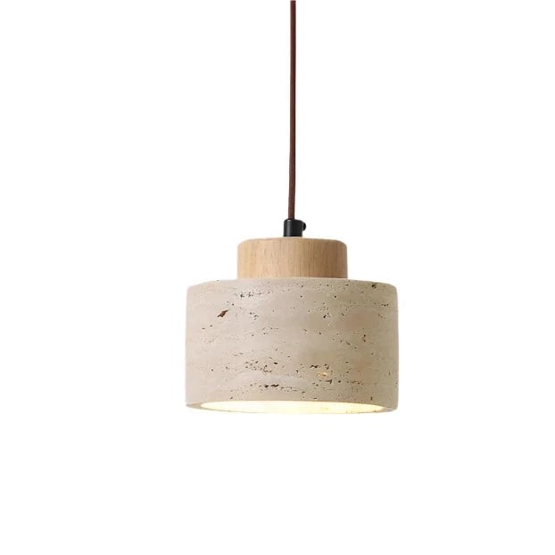 Scandinavische minimalistische hanglamp van travertijn met transparante afwerking HL3467