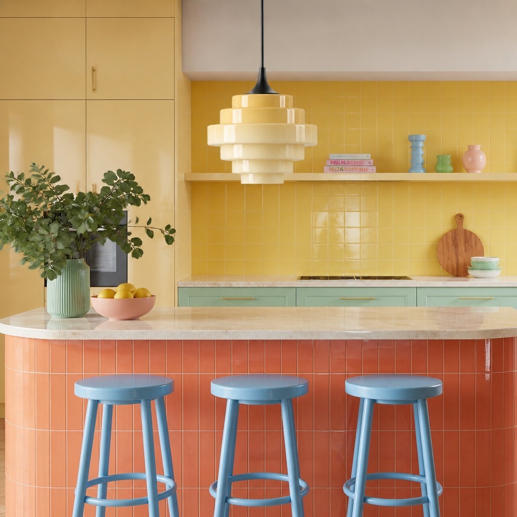 Sanenos Retro Geometrische Hanglamp met Glazen Kap en Kleurverloop voor Woon- of Eetkamer HL3523