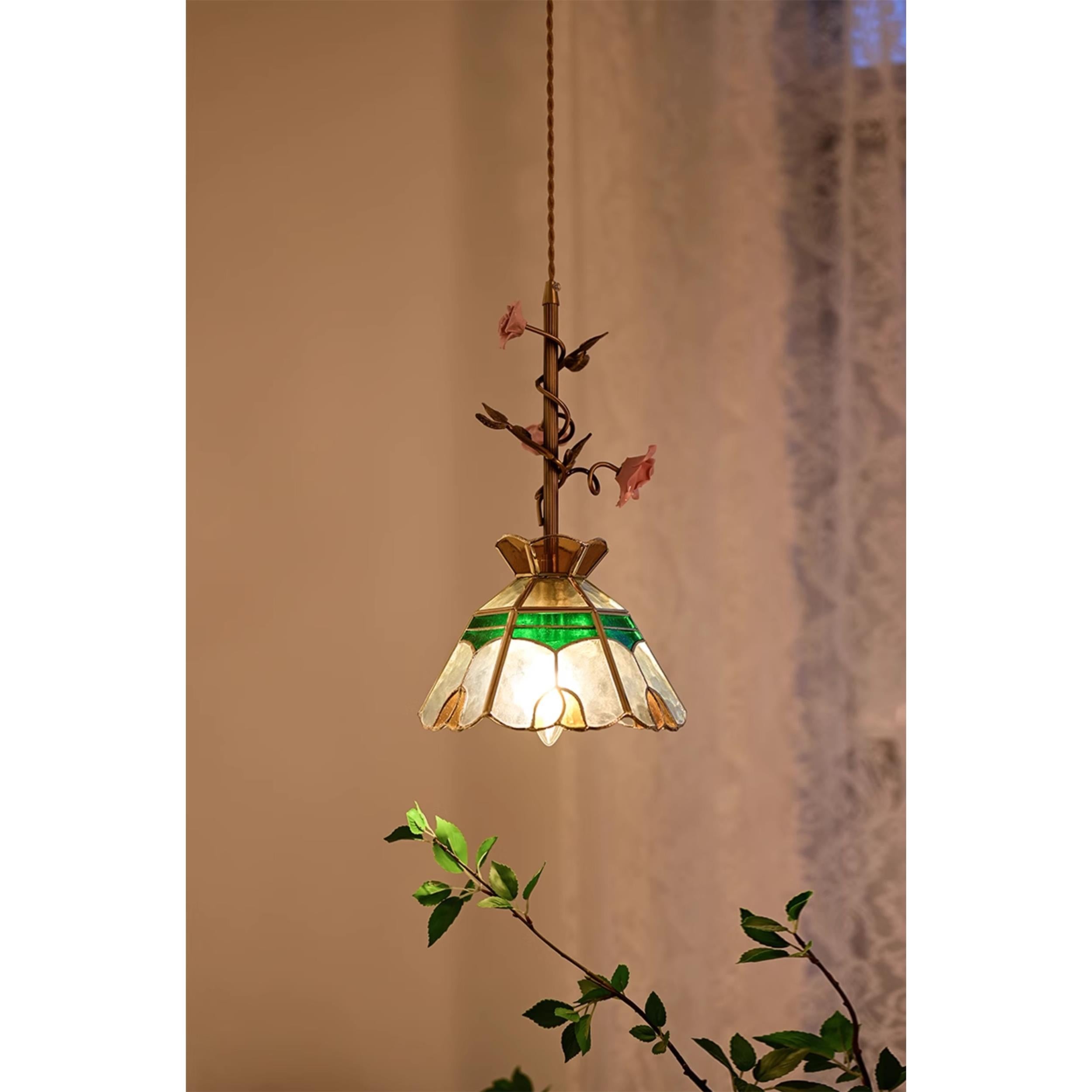 Lalique roze glazen hanglamp HL3227