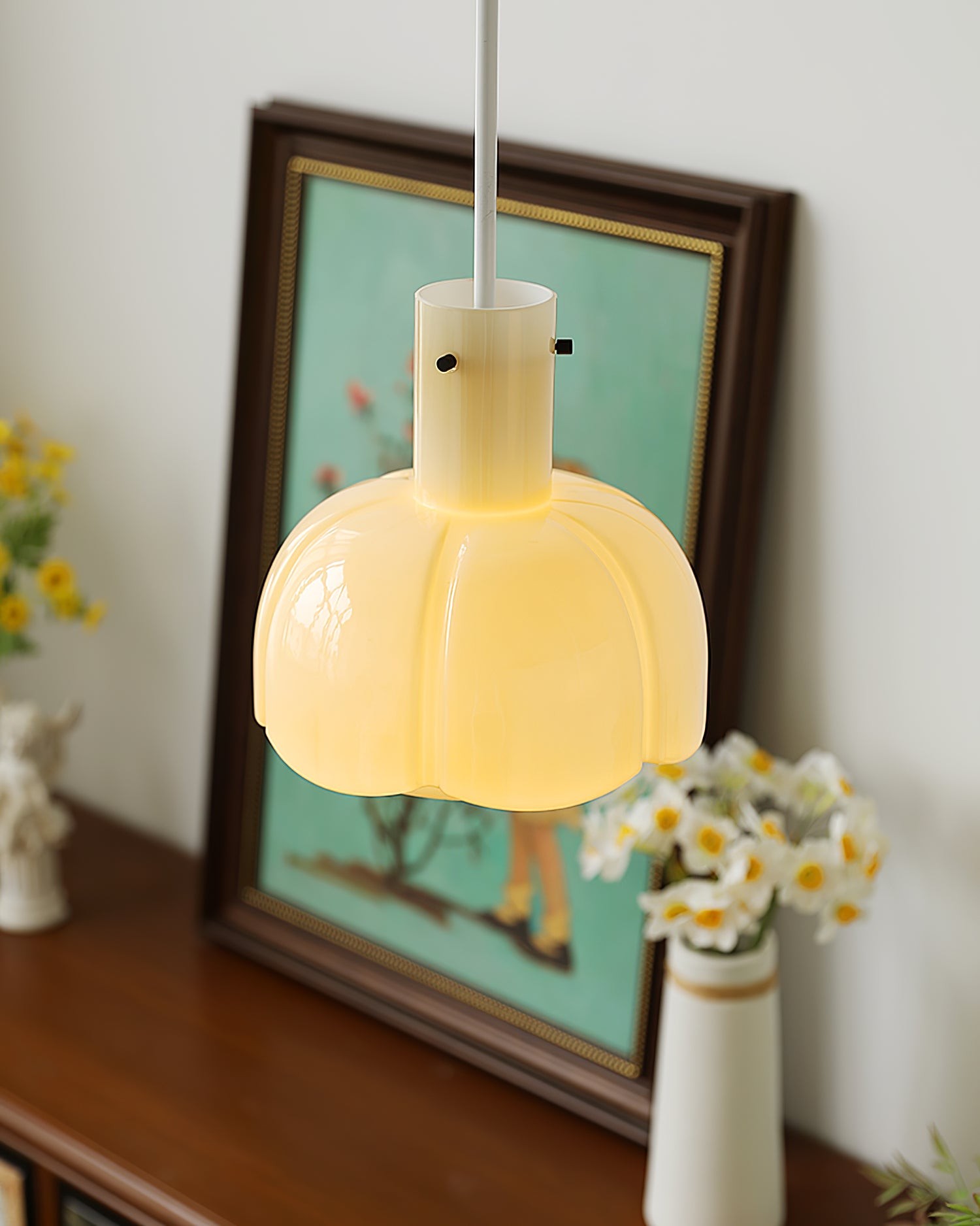 Franse pastorale stijl bloemblaadje glazen hanglamp HL637