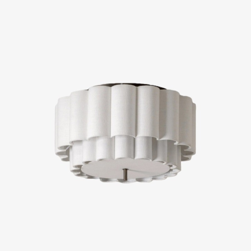 Linbron Flush Lighting – Moderne plafondlamp met geschulpte linnen kap en bronzen afwerking voor de eetkamer HL2284