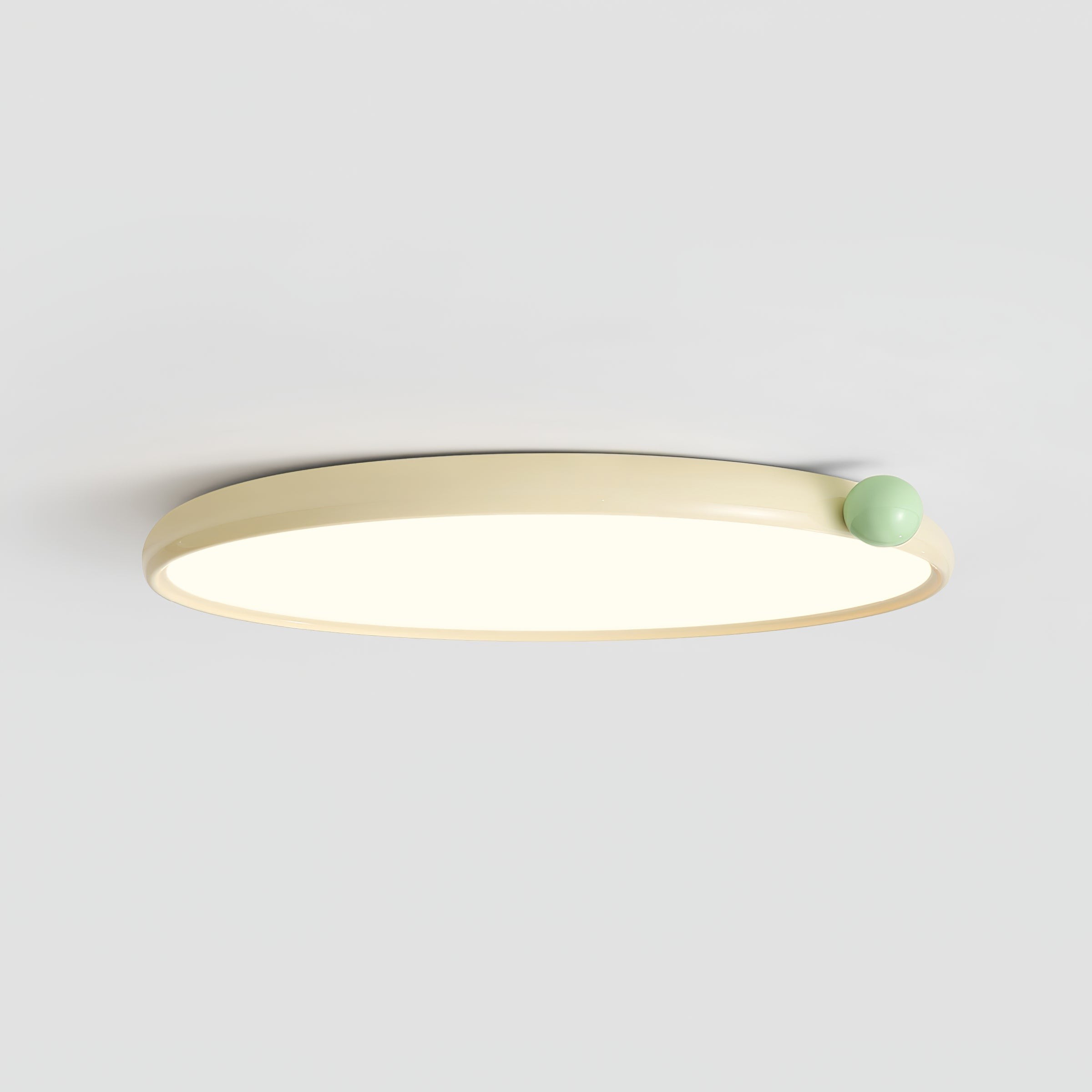 Minimalistische schijfvormige crèmekleurige ultradunne plafondlamp HL608