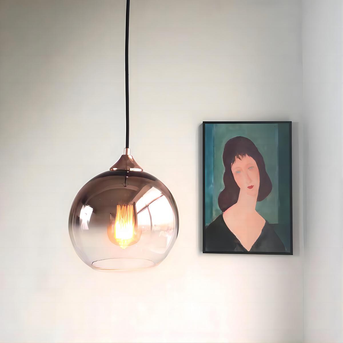 Moderne Glazen Bol Hanglamp Met Verloop HL70