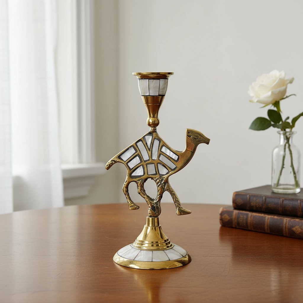 Ossik Veld Vintage Scandinavische Kandelaar - Schelpen en Koeienbotten voor een artistiek accent in huis HL2523