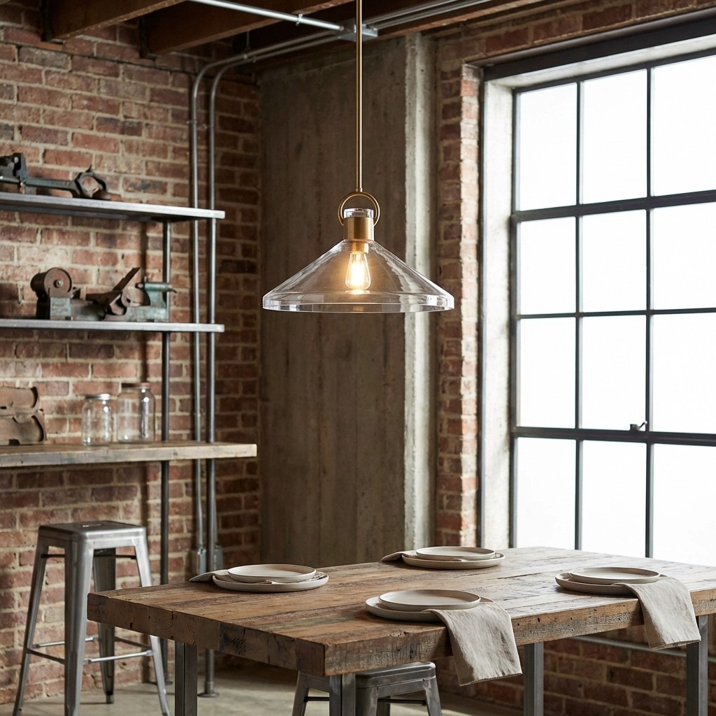 Lumicona Wide Cone hanglamp – helder glazen ontwerp met industriële stijl voor keukens HL2420