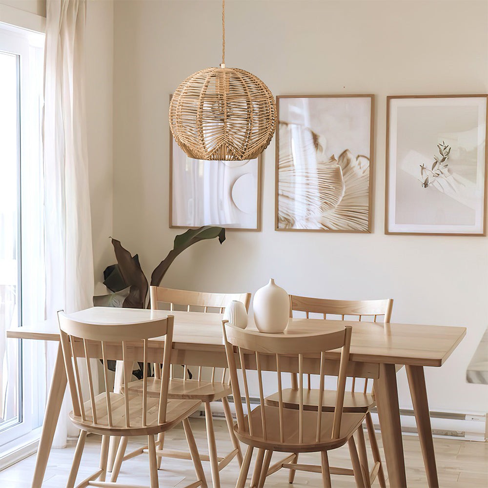 Natuurlijk geweven bol rotan hanglamp HL163