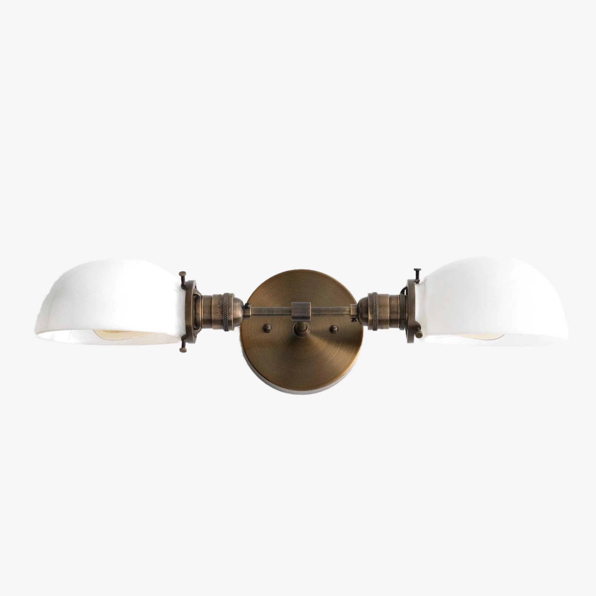 Ornato Luxe Mid-Century Vanity Light - Badkamerarmatuur van messing met opaalglas HL1688