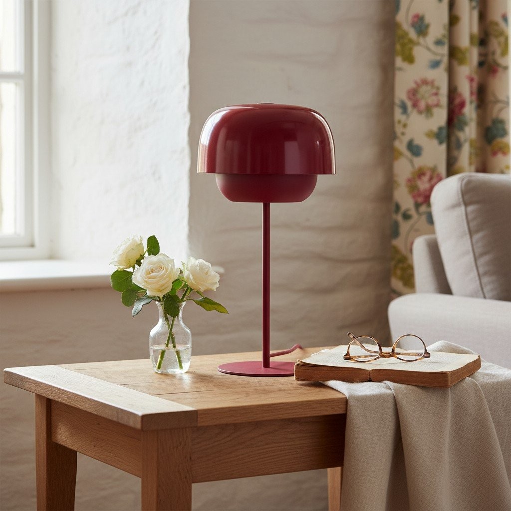 Clinco Tafellamp met Ronde Kap - Moderne Metalen Sfeerlamp voor Bureau en Nachtkastje HL1776