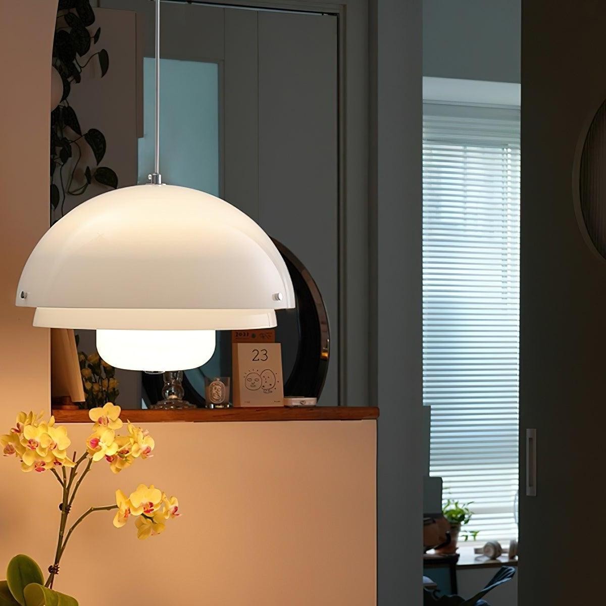 Moderne Melk Witte Multilagen Sferische Hanglamp HL309