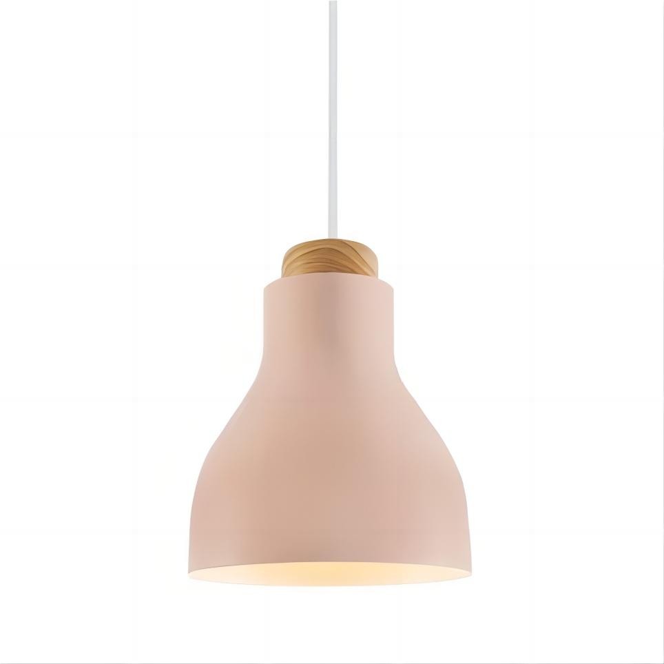 Nordic cilinder hanglamp met houten kop HL197