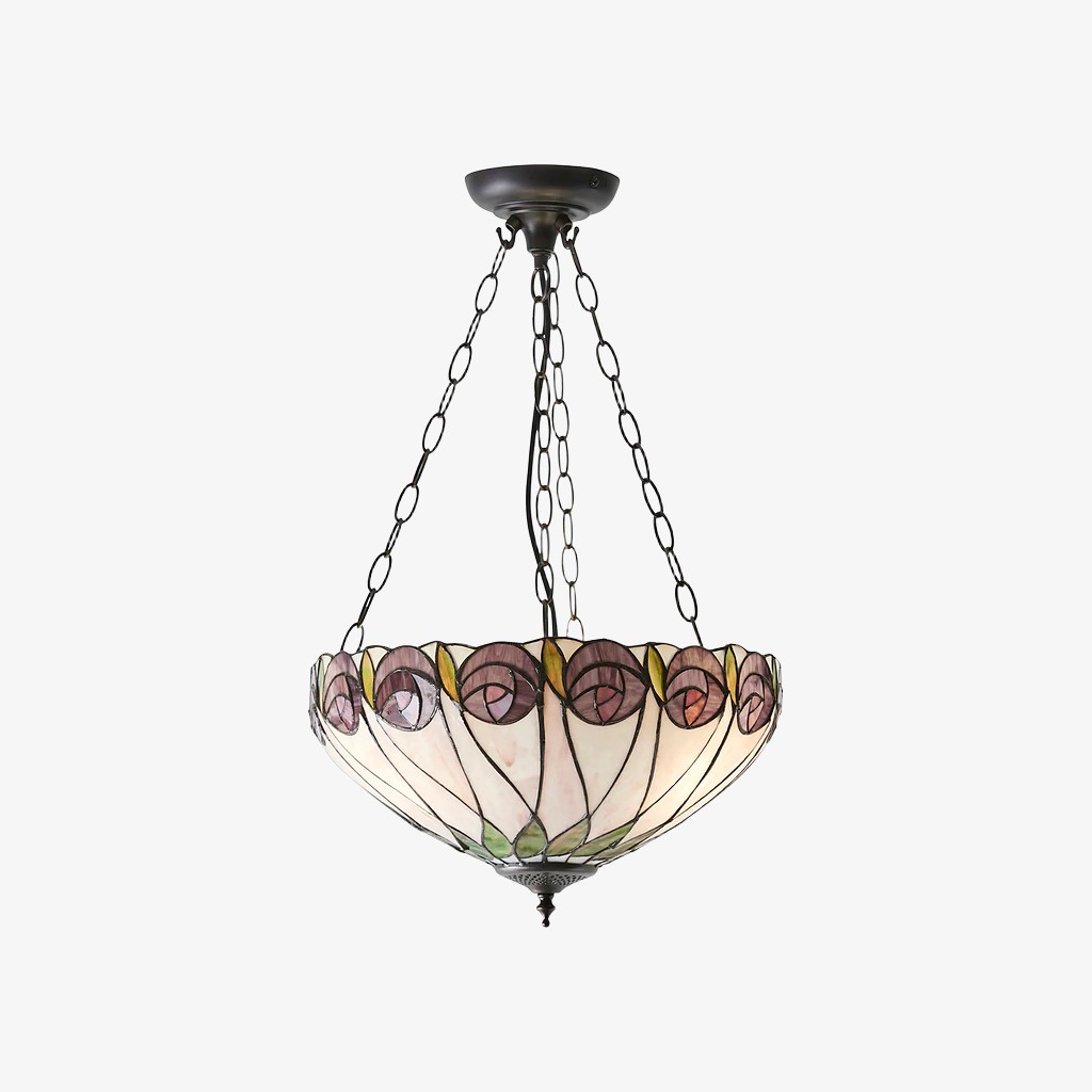 TF Hutchinson Tiffany hanglamp - Omgekeerde kunstglazen verstelbare hanglamp voor thuis HL2097