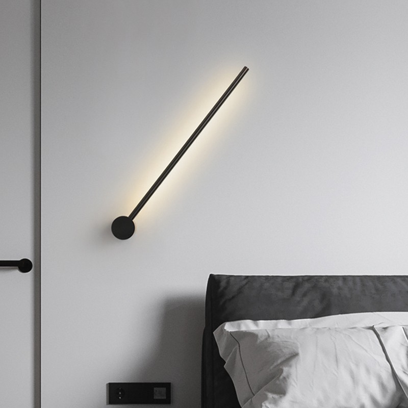Moderne Industriële Zwarte Lineaire LED Binnen Wandlampen HL182