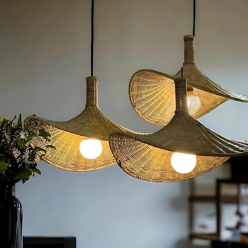 Rustieke Raphia Charm rotan hanglamp HL3387