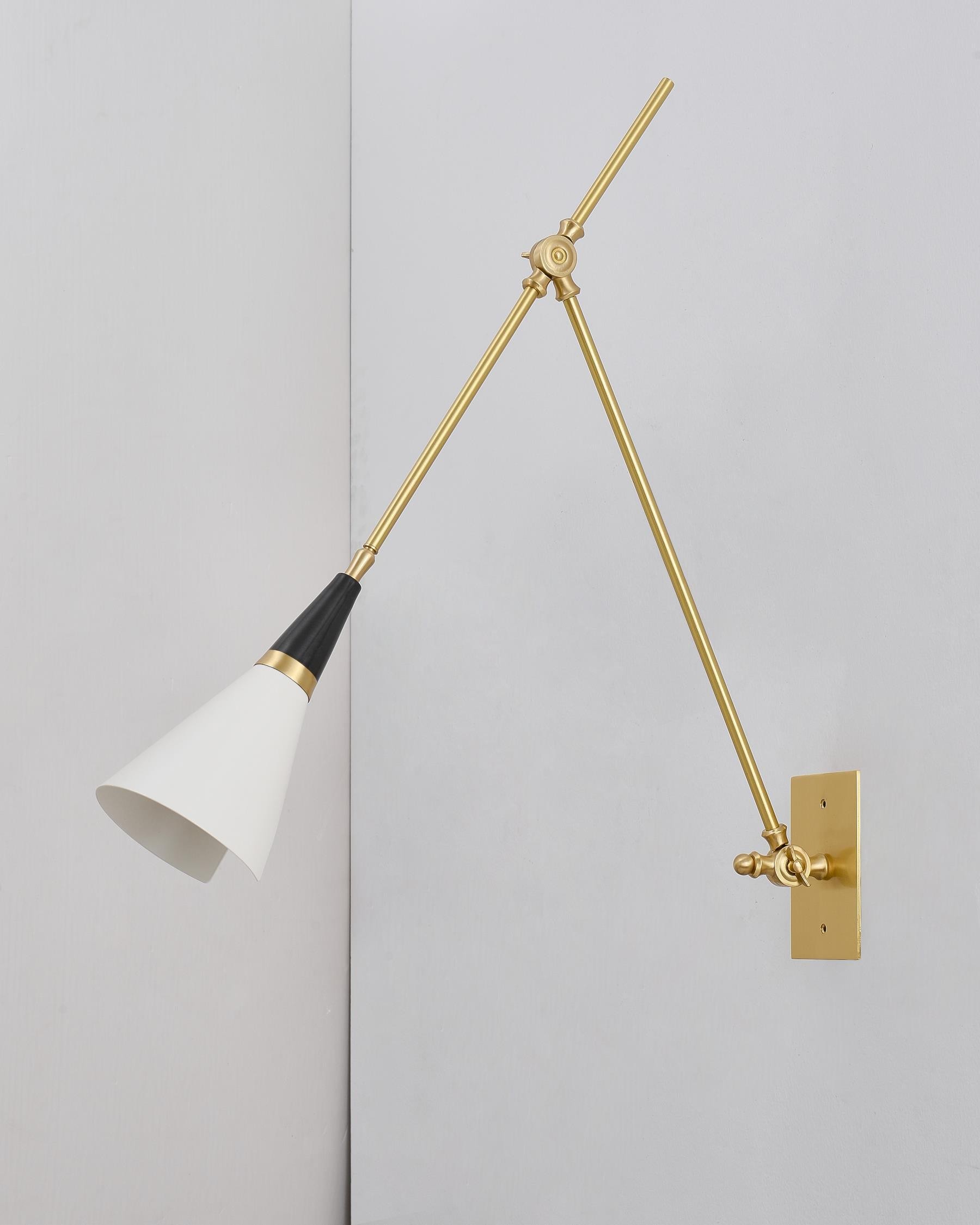 Vintage metalen verstelbare wandlamp met zwenkarm HL966