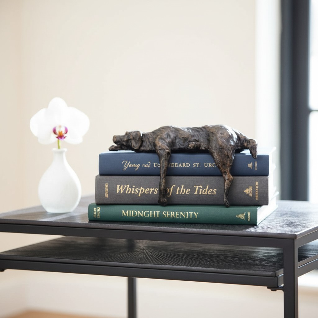 Floxo Lazy Dog sculptuur met geometrisch ijzeren ontwerp - Moderne woondecoratie voor woonkamers en kantoren HL2505