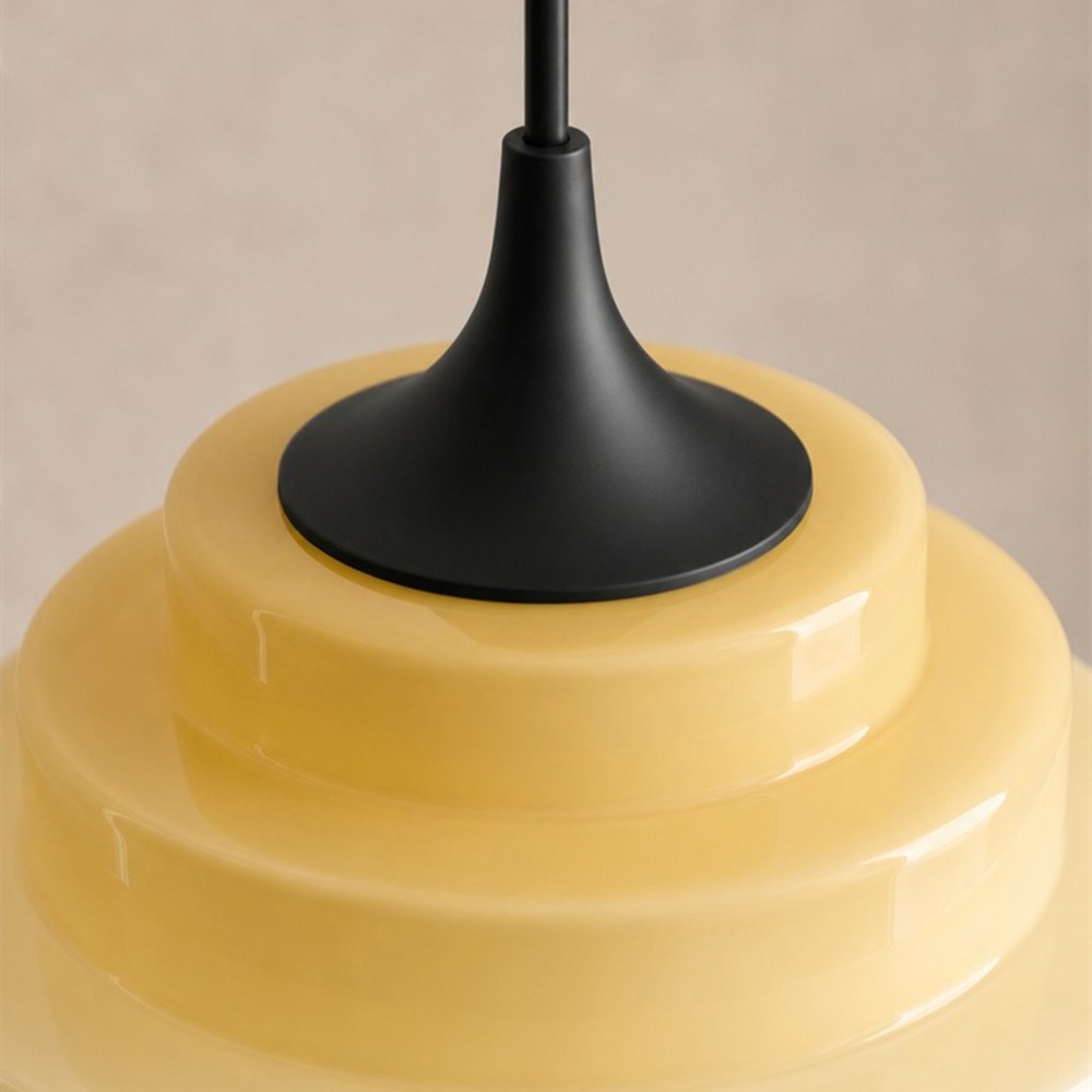 Sanenos Retro Geometrische Hanglamp met Glazen Kap en Kleurverloop voor Woon- of Eetkamer HL3523