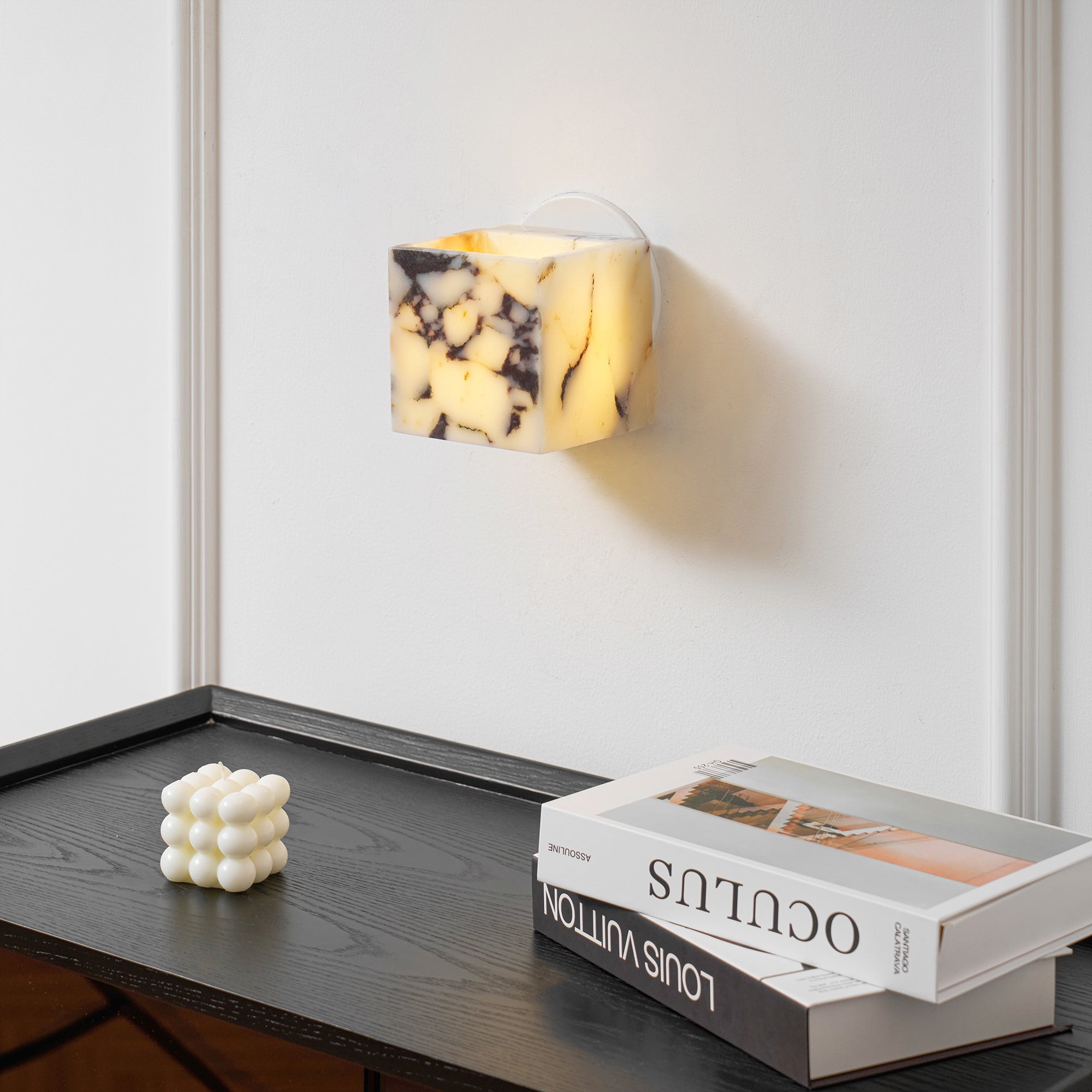 Vierkante marmeren wandlamp HL3178