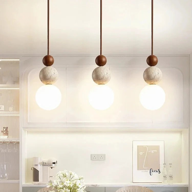 Elegante Glow Cream Stone hanglamp voor naast het bed HL3462