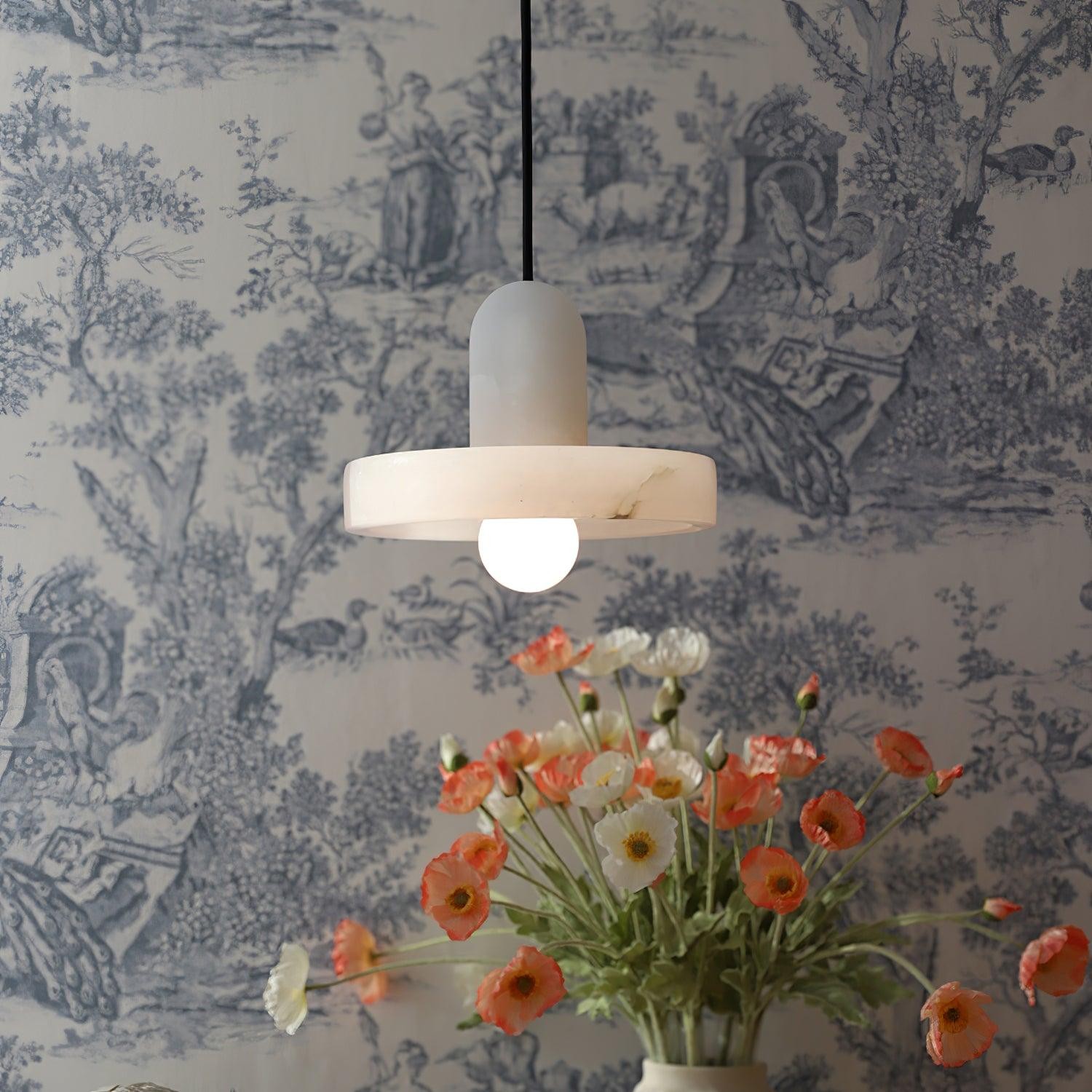 Elegante creatieve witte albasten hanglamp HL993
