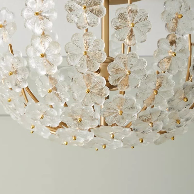 Petala Artistic Metal Semi Flush Plafondlamp - Opvallende glazen armatuur voor thuisinterieurs HL1893