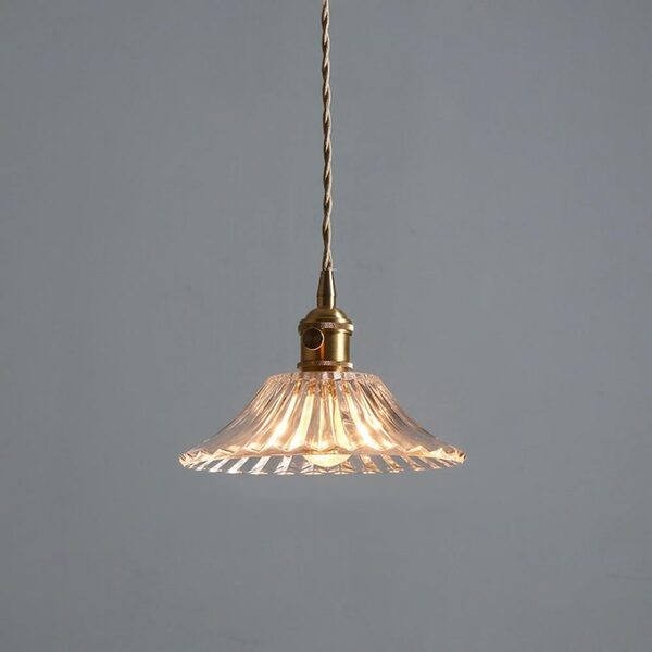 Antiek helder geribbeld glas Slaapkamer keuken hanglamp HL48