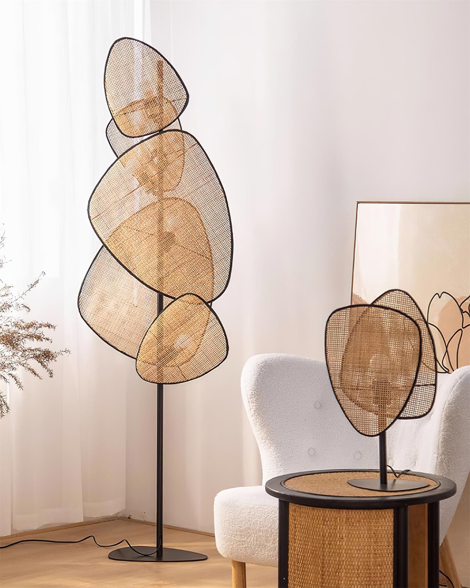 Creatieve natuurlijke rotan vloerlamp HL745