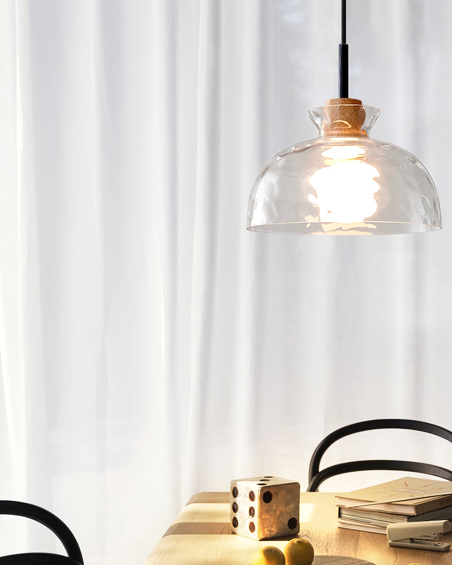 Moderne Water Ripple Transparante Glazen Hanglamp HL798