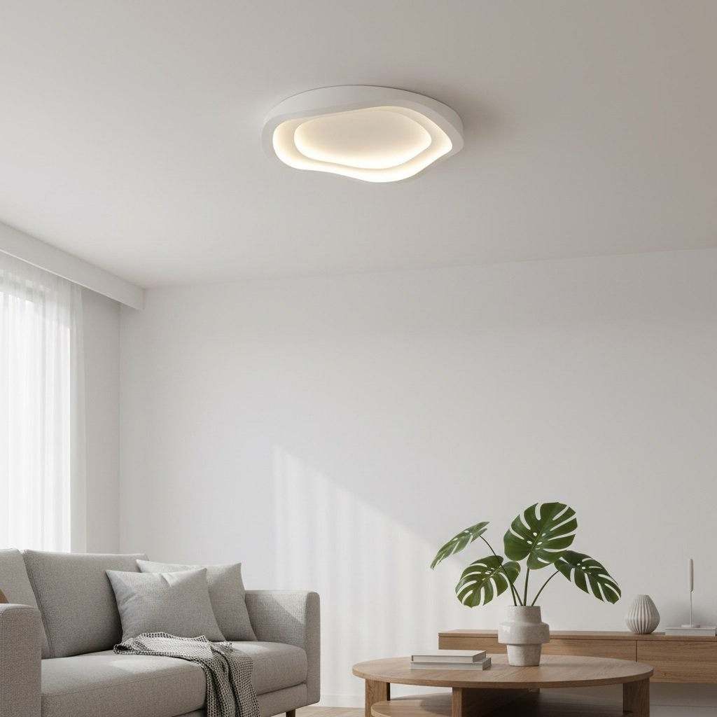 Aeris Elionis LED-plafondlamp met rimpelpatroon - Minimalistische plafondlamp van ijzer en acryl voor de woonkamer HL1999