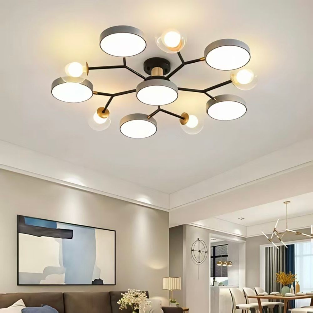 Nordic Branch LED Plafondlamp - Ronde Houten Lamp voor Slaapkamer HL1349