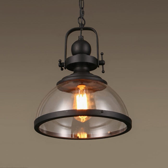 Moderne industriële stijl koepelvormige glazen hanglamp HL481