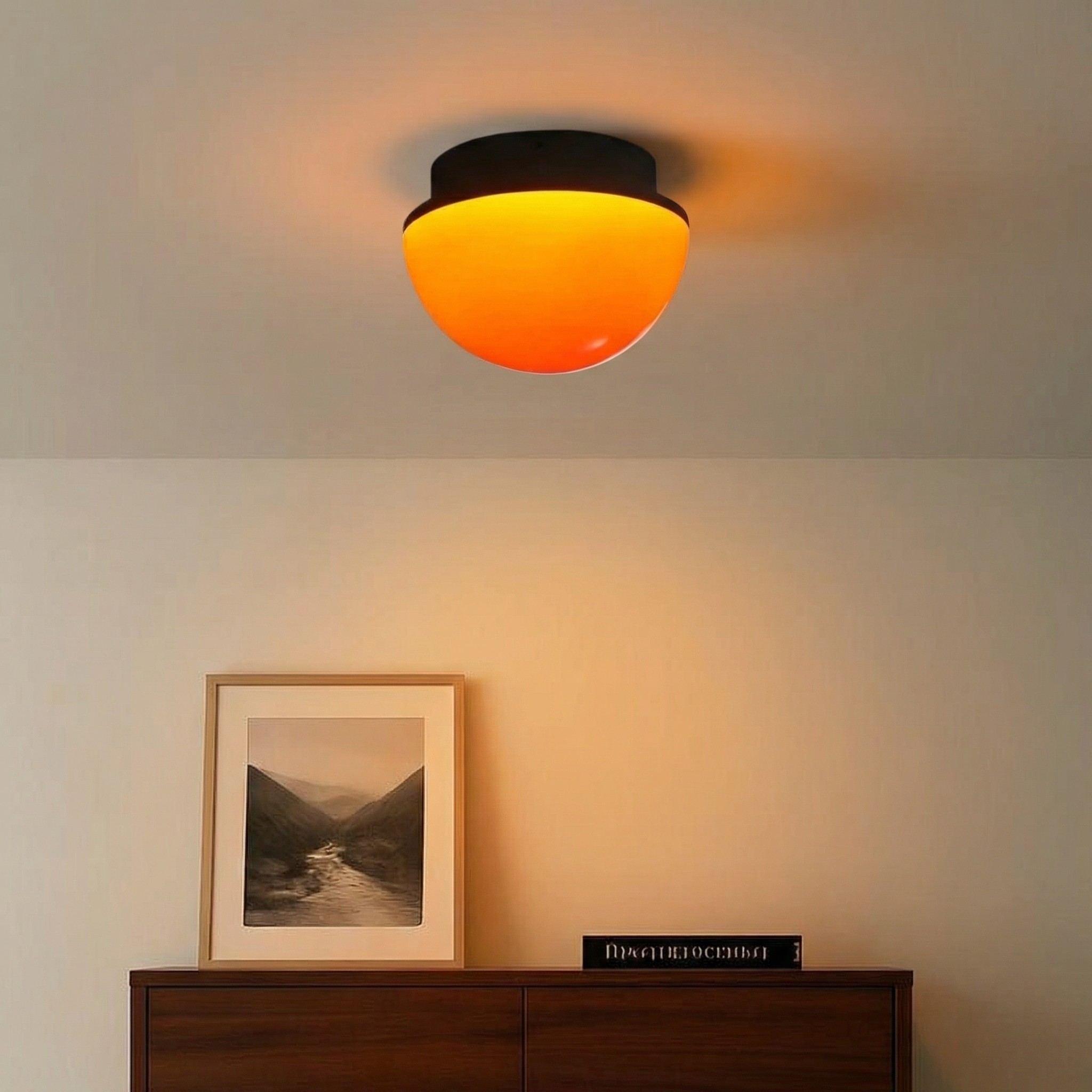 Sunset Glow Acryl LED Plafondlamp met Sfeervolle Dome voor Woonkamer en Slaapkamer HL2501