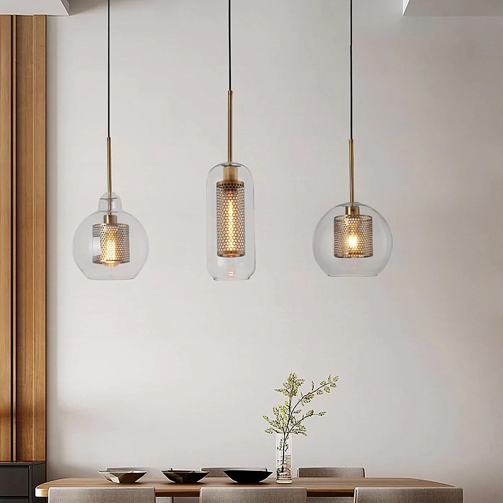 Vintage Glazen Hanglamp Industriele Woonkamer HL41