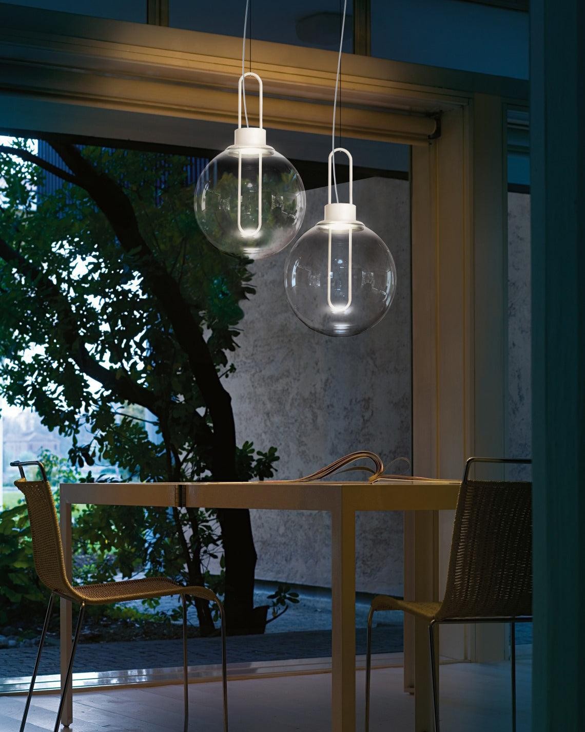 Hanglamp in bolvorm van helder glas HL651