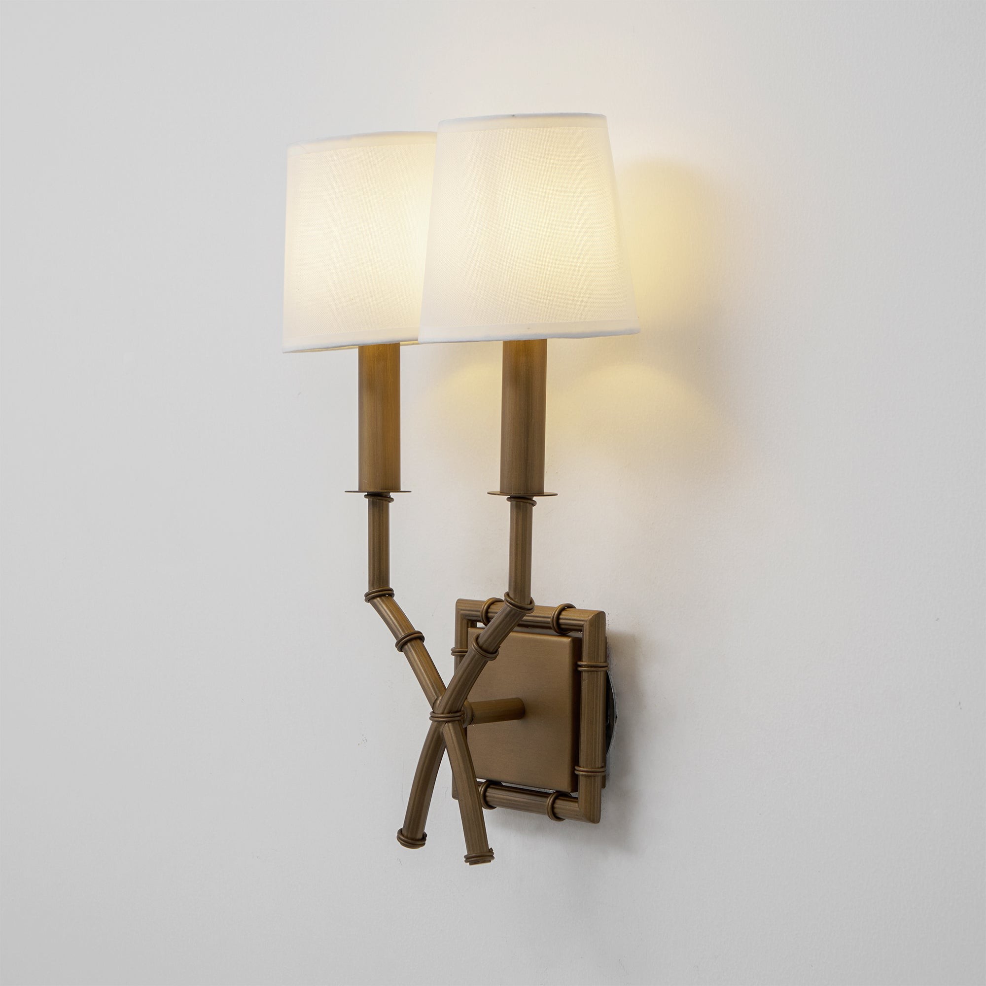 Dubbele bamboe wandlamp HL3139