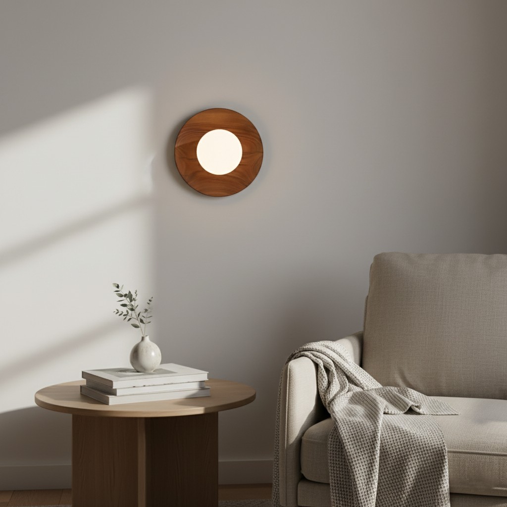 Scandinavische minimalistische LED-wandlamp van natuurlijk hout HL3333