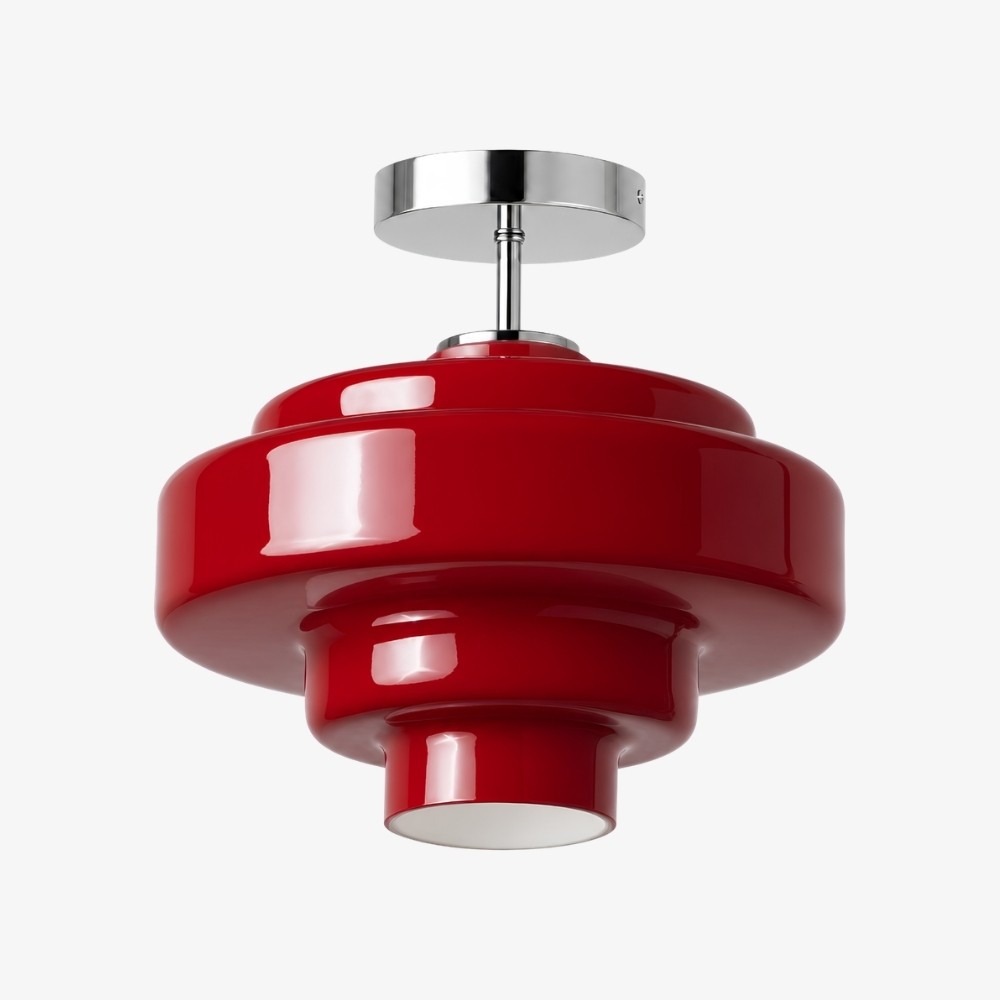 Koloro glazen plafondlamp - gelaagde, afgeronde lampenkap voor hal of garderobe HL3581