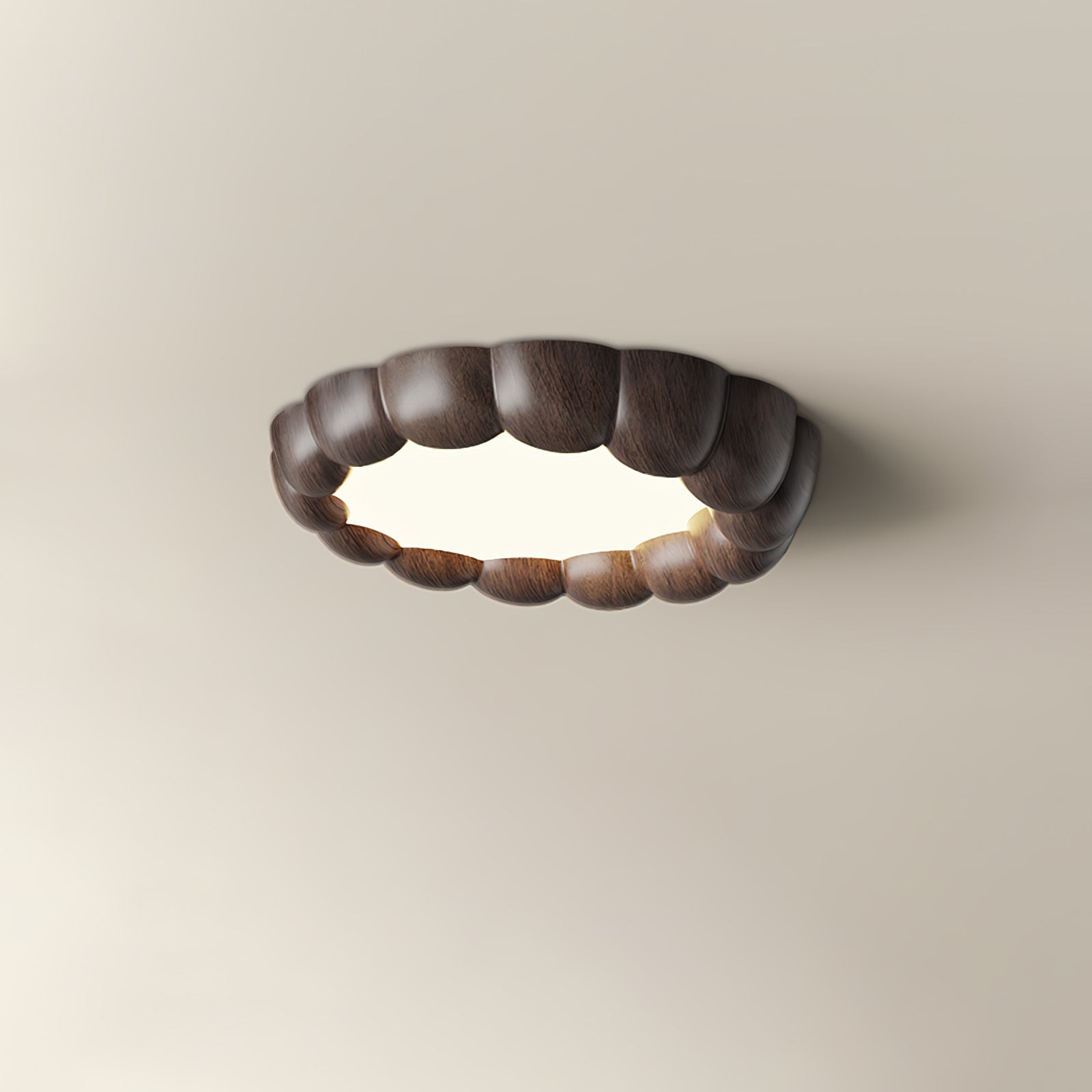 Plafondlamp met imitatiehouten rimpel HL441
