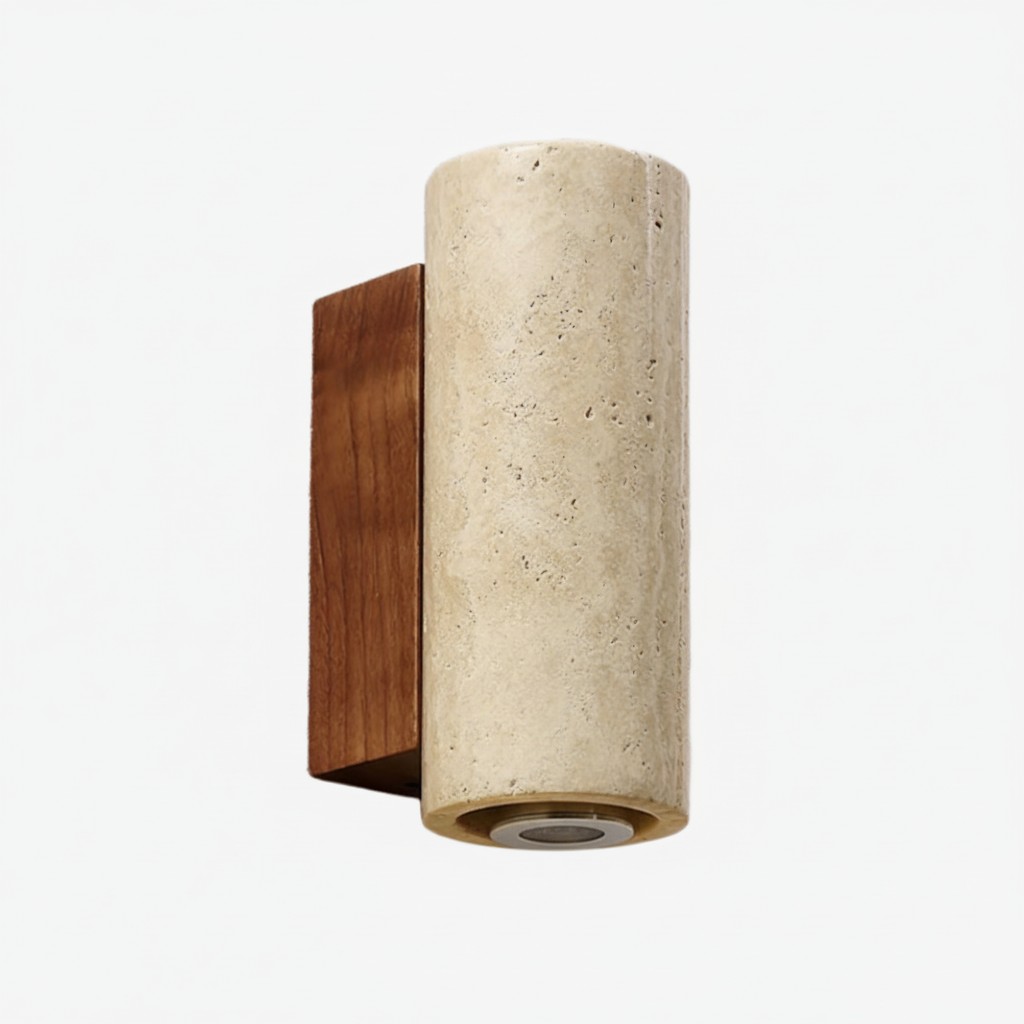 Slivara achterplaat van natuursteen met warme amberkleurige kap - Vintage moderne Slivara wandlamp voor de woonkamer HL2309