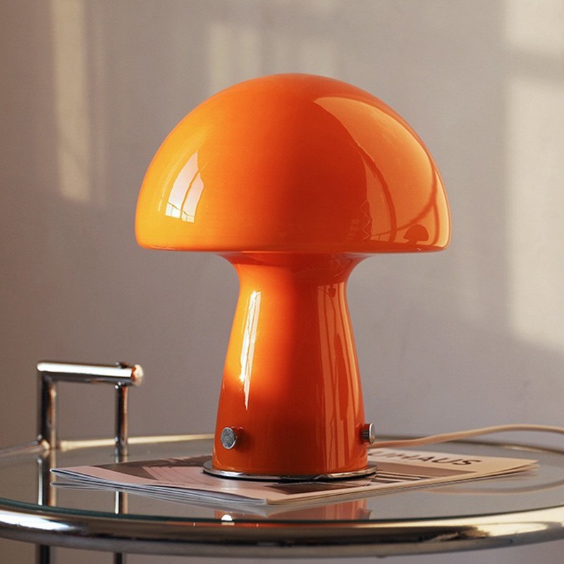 Deense Bauhaus glazen paddestoel tafellamp HL187