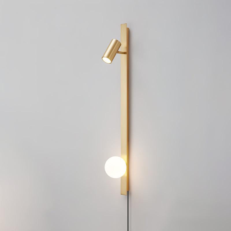 Moderne zwarte lineaire wandlamp met lange arm HL1123