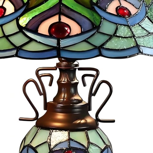 TF Oldbury bureaulamp - Handgemaakte glas-in-loodlamp voor de slaapkamer om bij te lezen HL2178