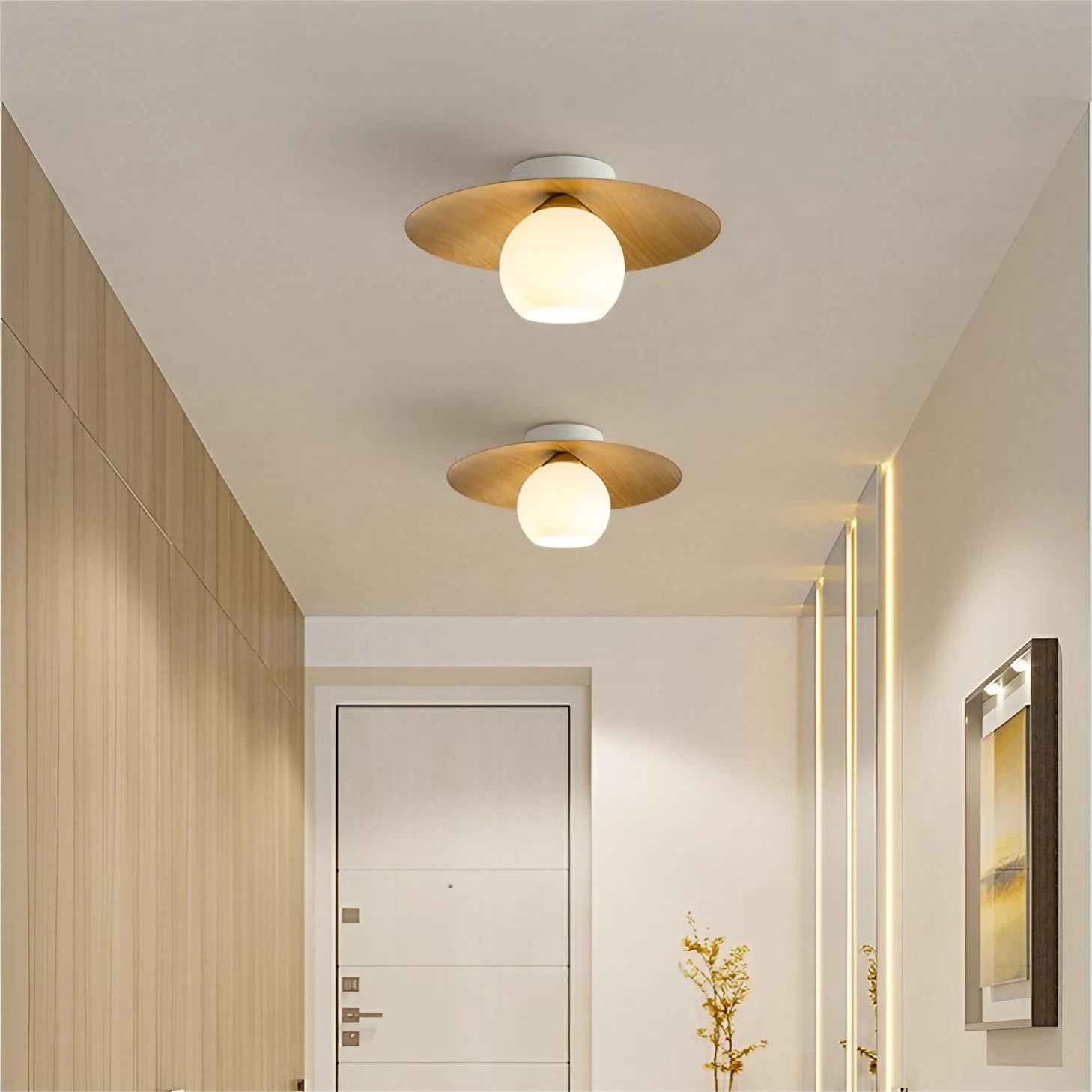 Scandinavische Glazen Geribbelde Bol Plafondlamp HL12