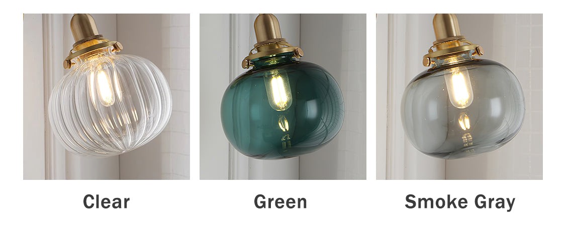 Japanse stijl vintage messing glazen wandlamp HL772