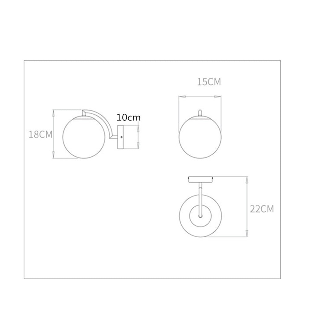 Moderne glazen veelkleurige bolvormige gouden lamppaal wandlamp HL697