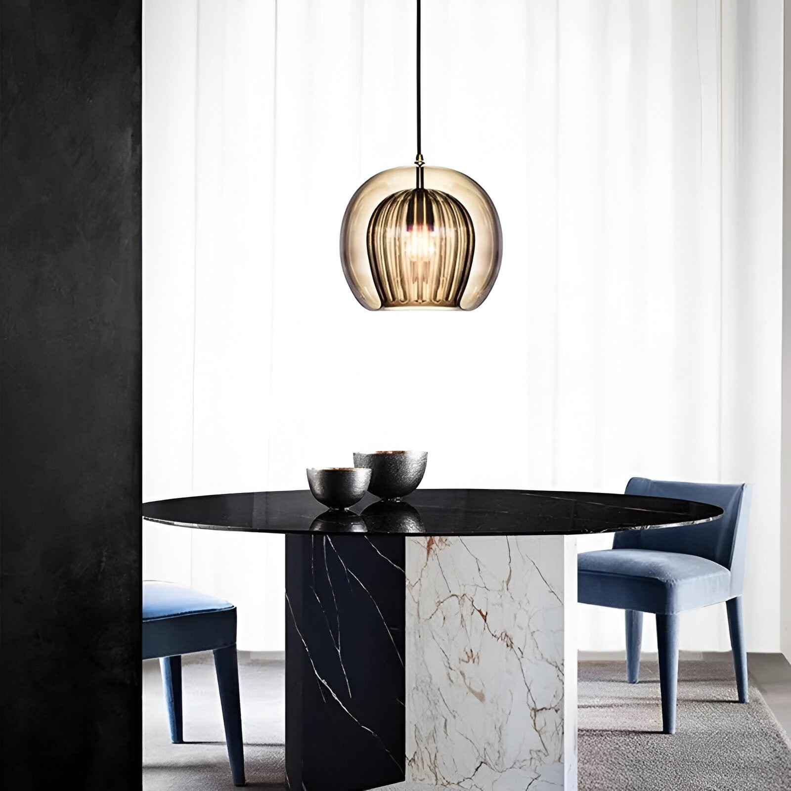 Retro glazen bolvormige hanglamp HL1290